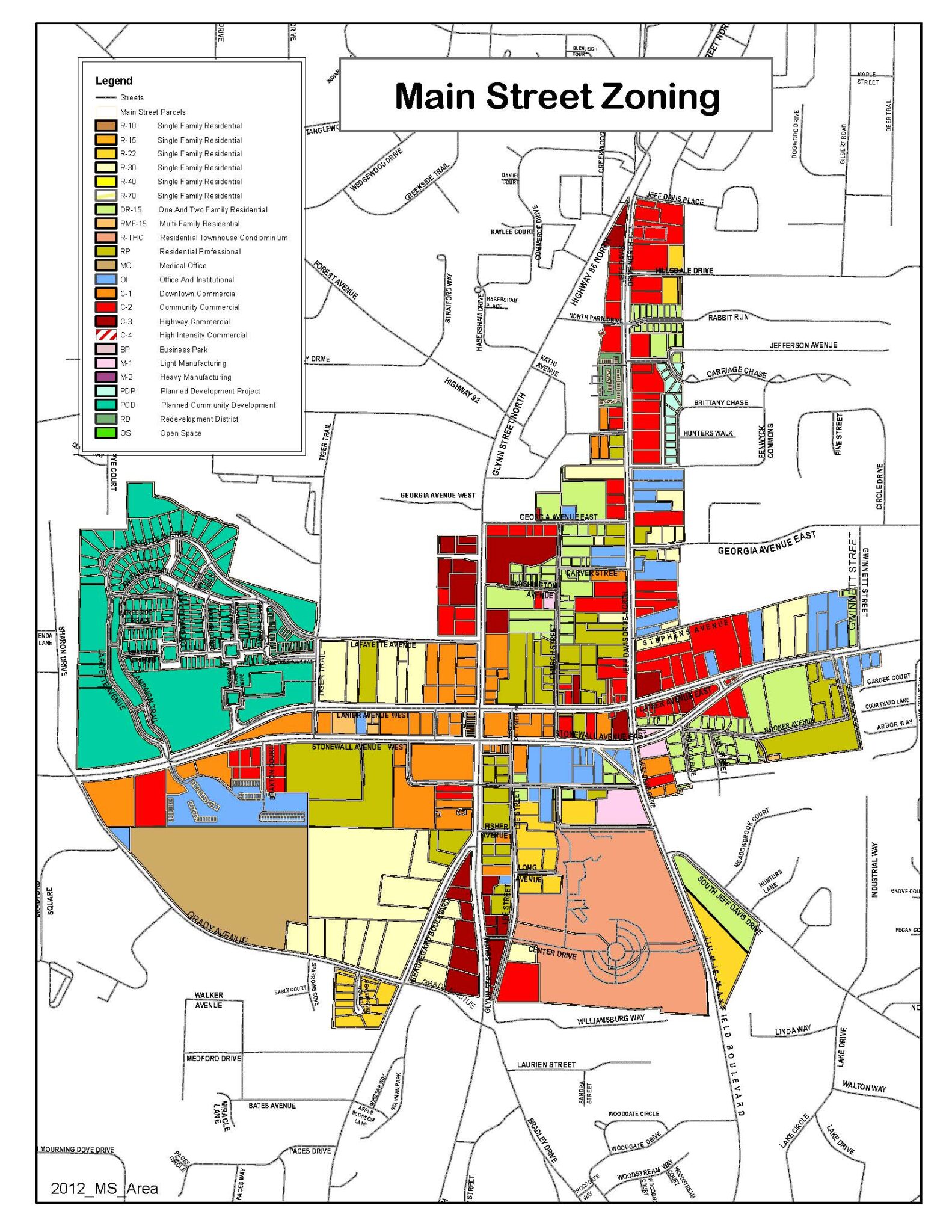 Example Main Street District Map – Zoning Overlay - Georgia Mainstreet